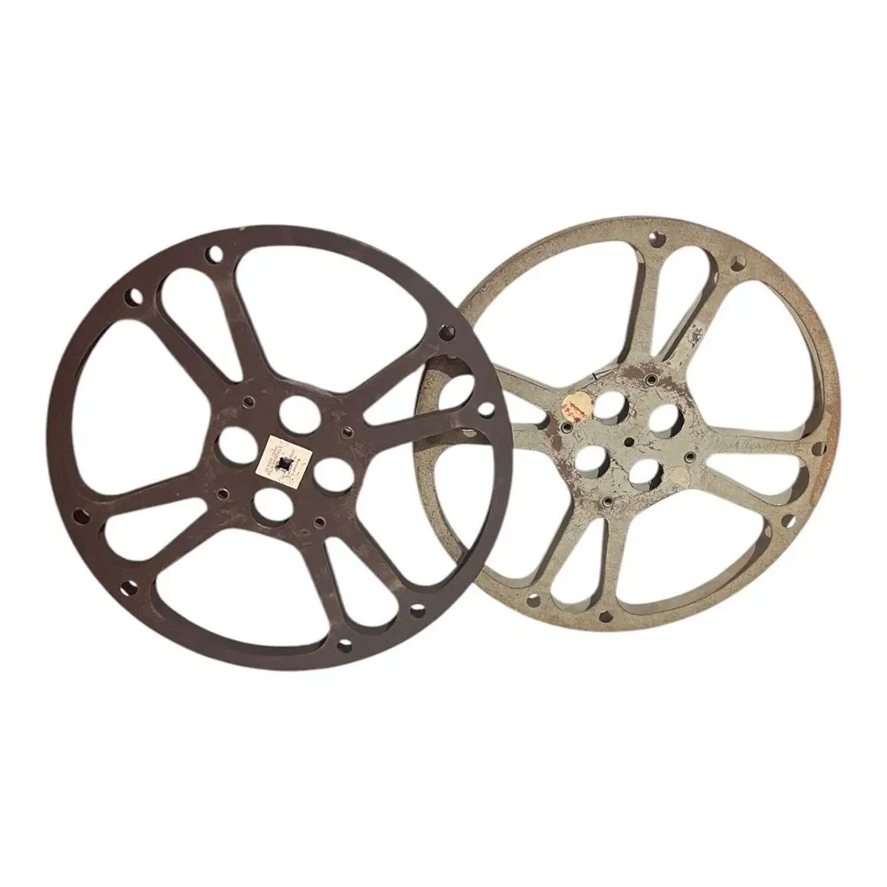 Lot of 2 Vtg Goldberg Bros. GB Metal Movie‎ Film Reel 1600' 16mm USA